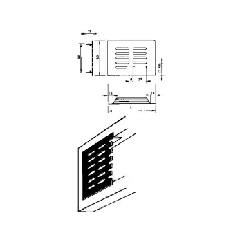 Ventilatiestrip inbouw 381/80 1000mm