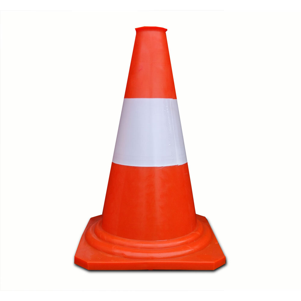 Verkeerspilon oranje-wit       32cm