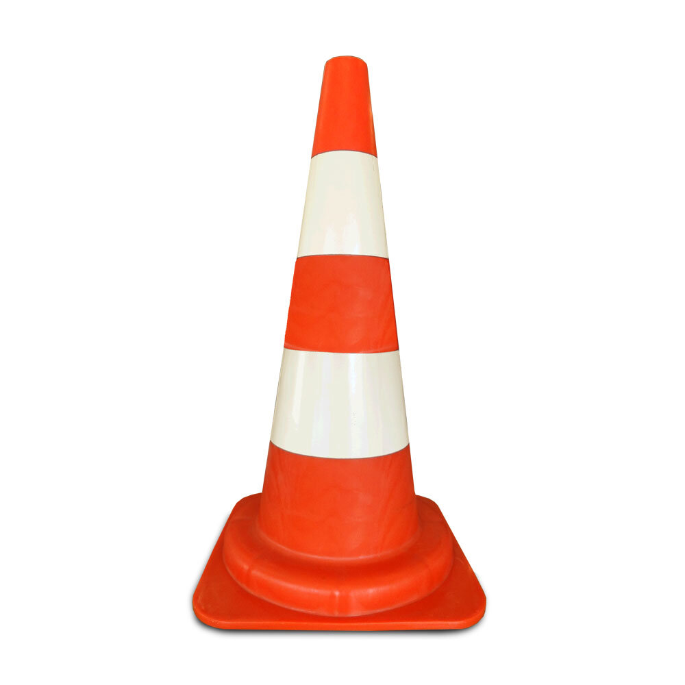 Verkeerspilon oranje-wit 1.3kg 52cm