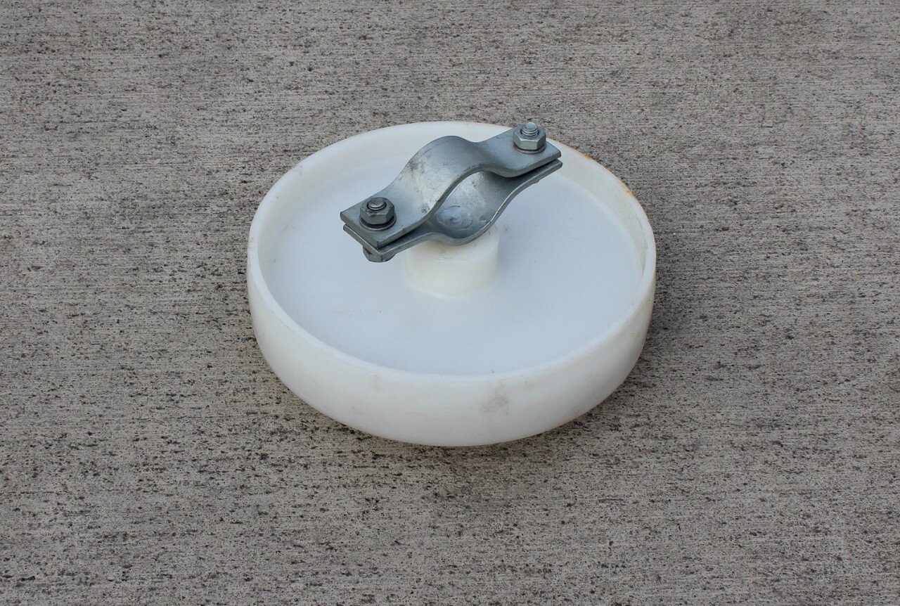 Nylon loopwiel voor bouwhek