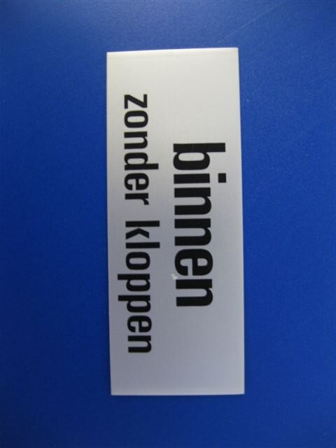 Symbool binnen zonder kloppen130x50