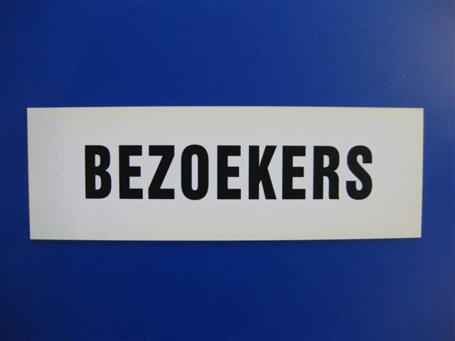Bord pvc bezoekers