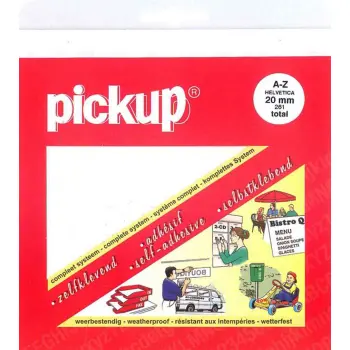 Pickup letterset helvetia wit  20mm