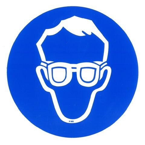 Sticker oogbescherming dragen  15cm