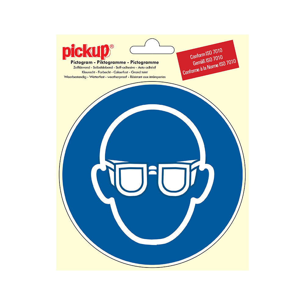 Sticker oogbescherming dragen  15cm