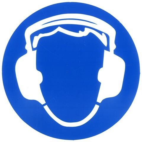 Sticker oorbescherming dragen 15cm