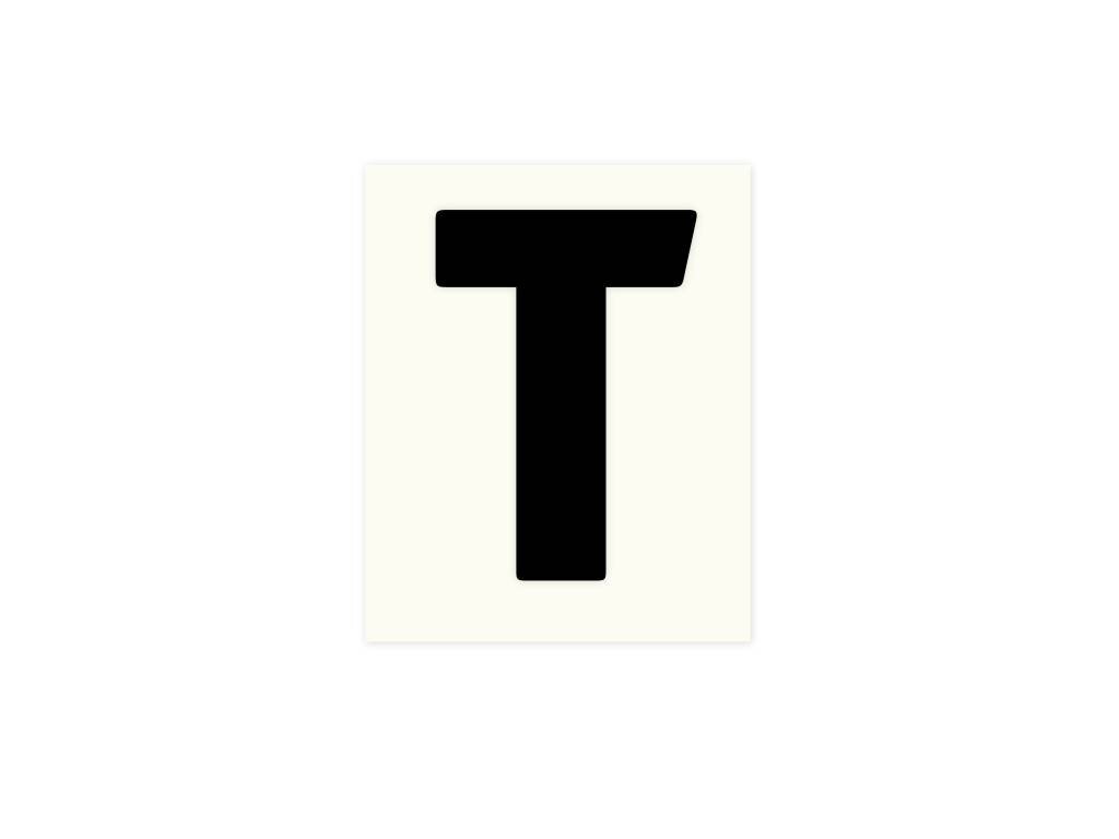 Pickup letter t zwart          40mm