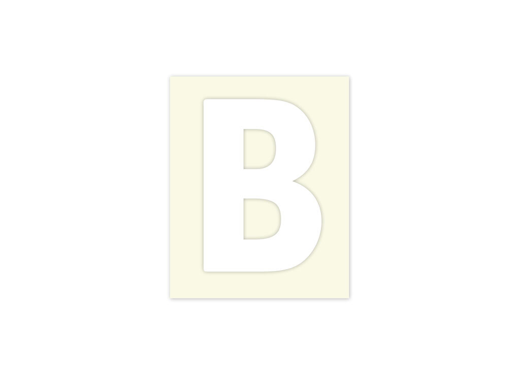 Pickup letter b wit            40mm