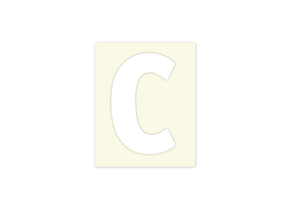 Pickup letter c wit            40mm