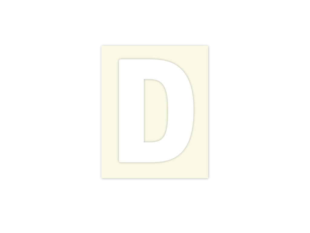 Pickup letter d wit            40mm