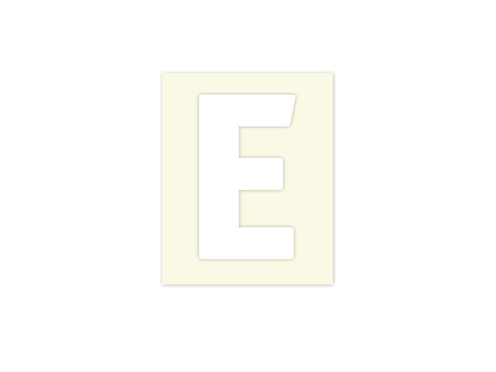 Pickup letter e wit            40mm