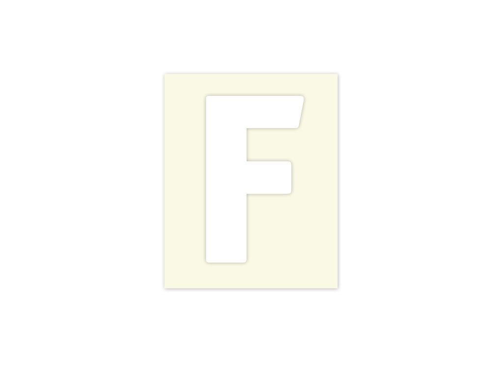 Pickup letter f wit            40mm