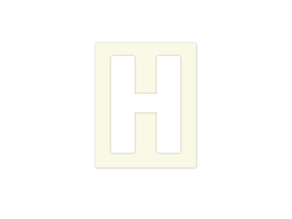 Pickup letter h wit            40mm