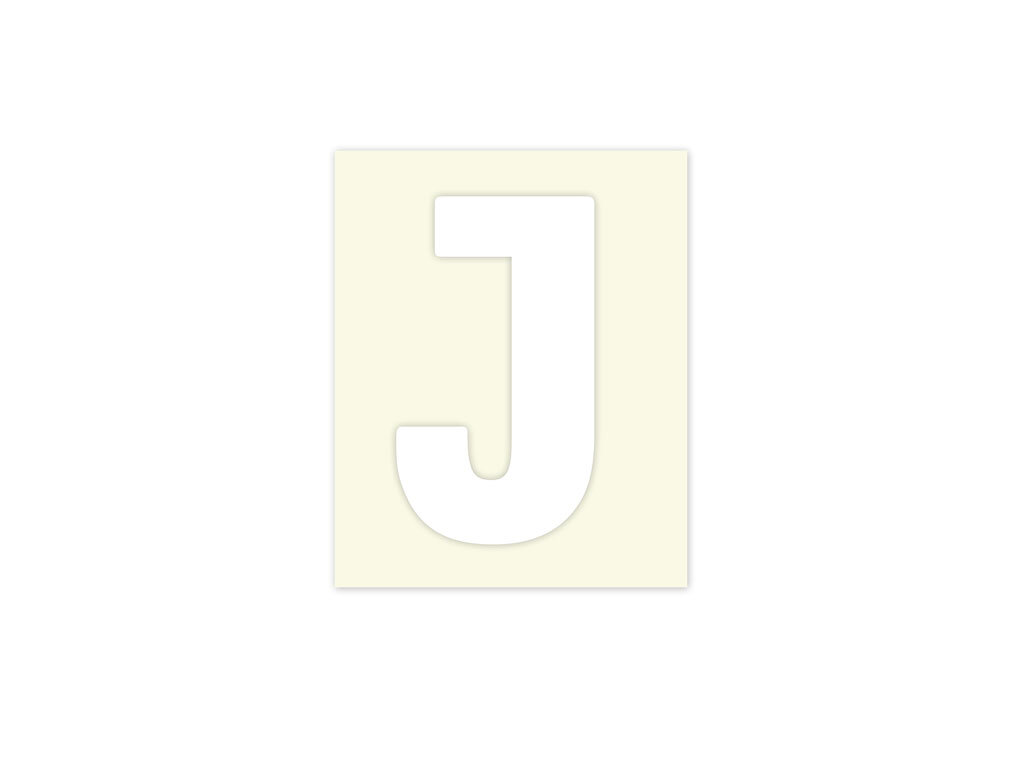 Pickup letter j wit            40mm