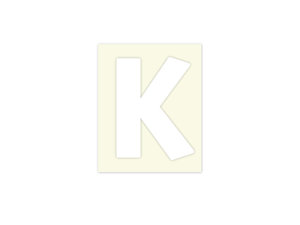 Pickup letter k wit            40mm