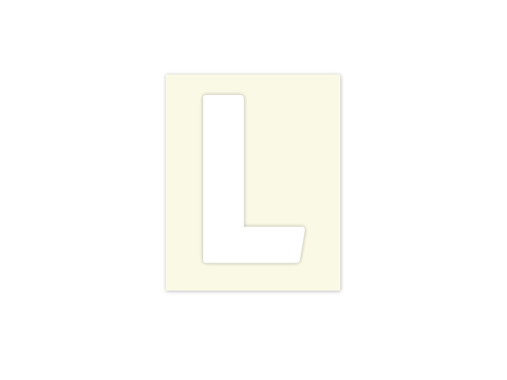 Pickup letter l wit            40mm