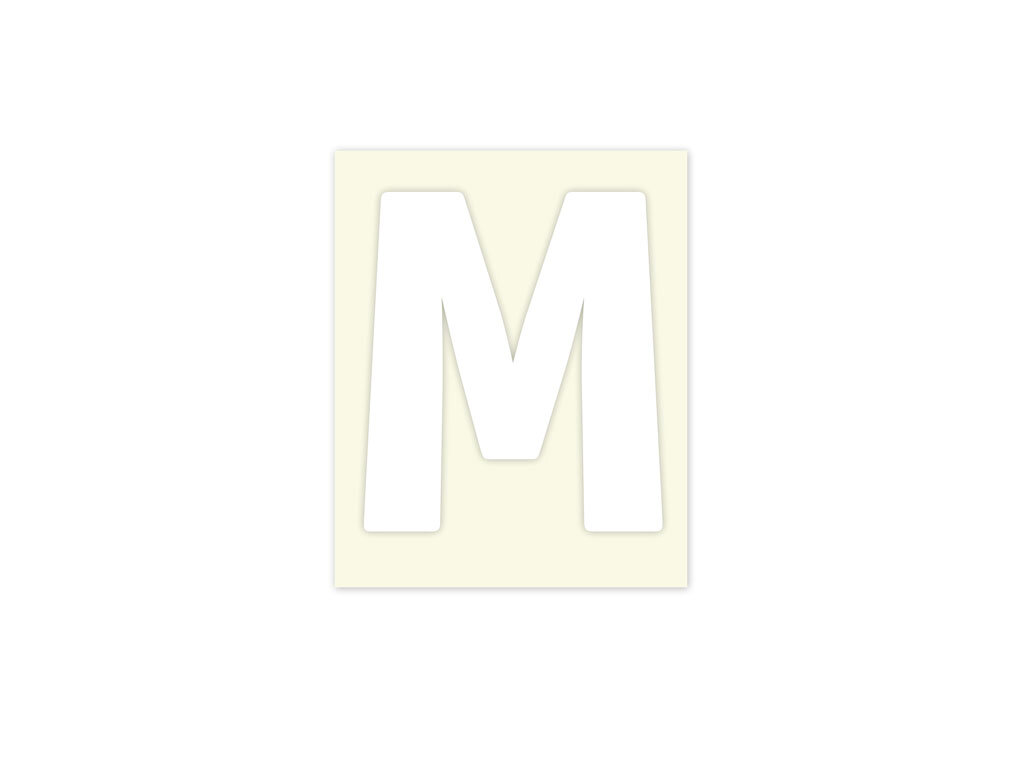 Pickup letter m wit            40mm
