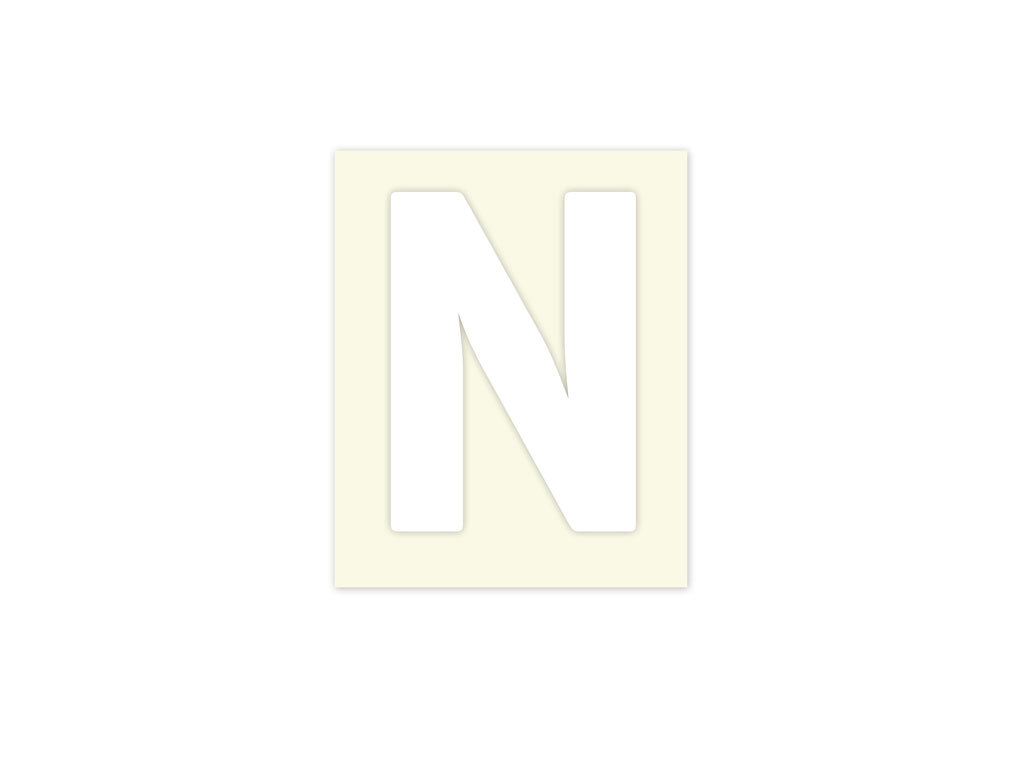 Pickup letter n wit            40mm