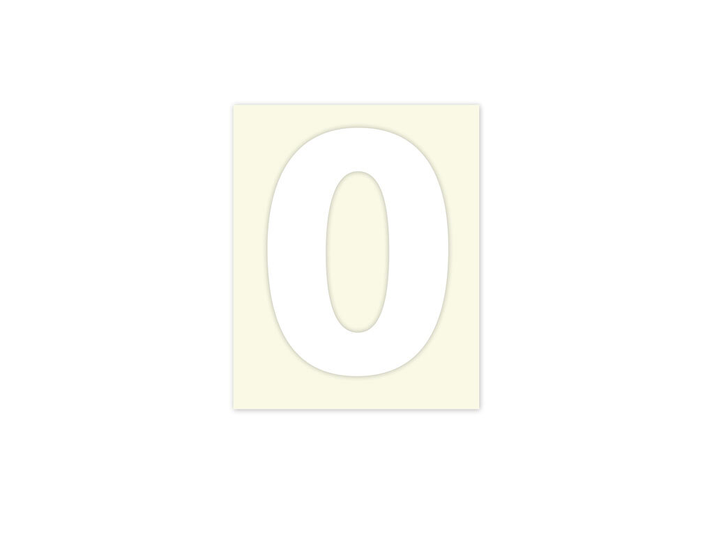 Pickup letter o wit            40mm