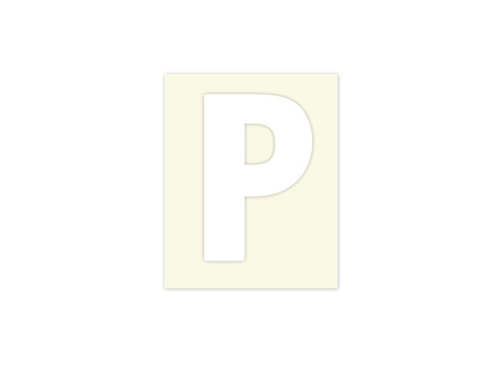 Pickup letter p wit            40mm