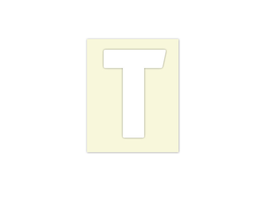 Pickup letter t wit            40mm