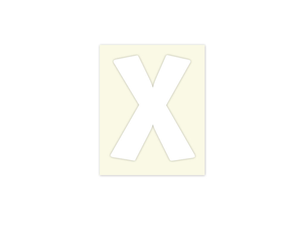 Pickup letter x wit            40mm