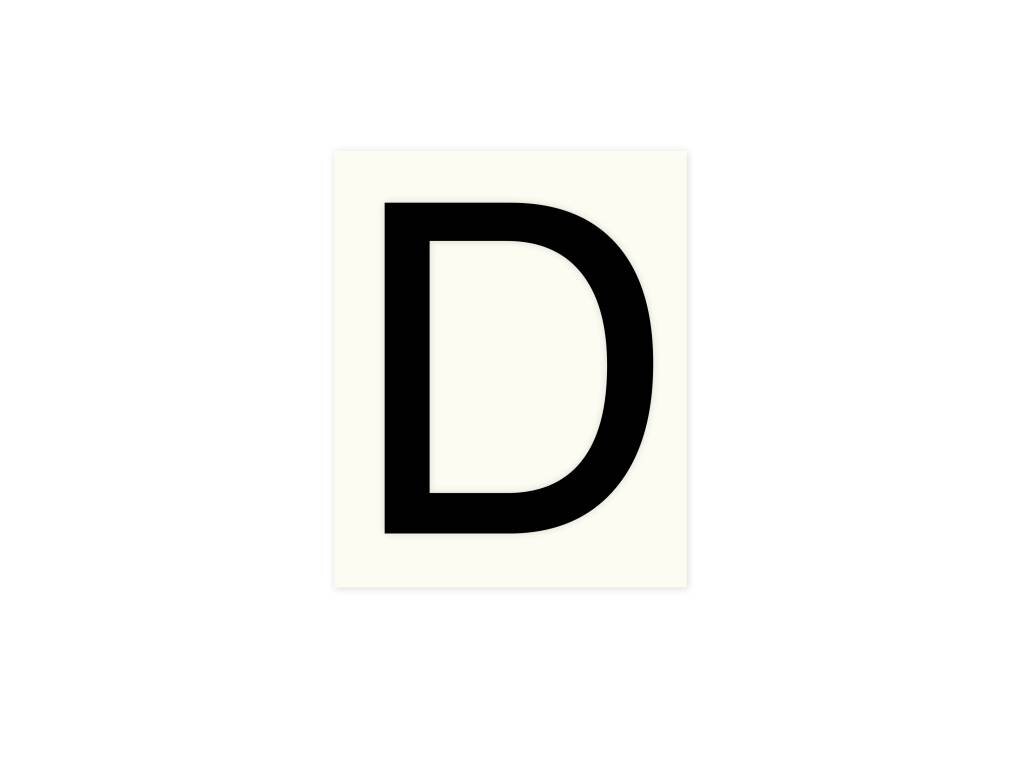 Pickup letter d zwart          80mm