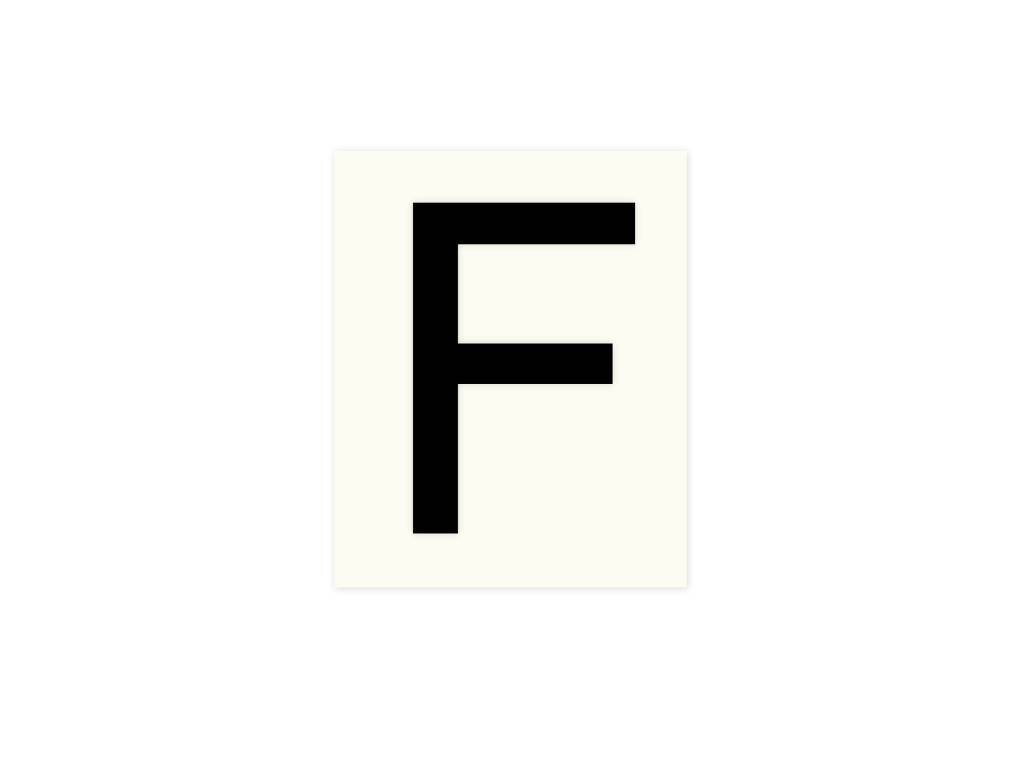 Pickup letter f zwart          80mm