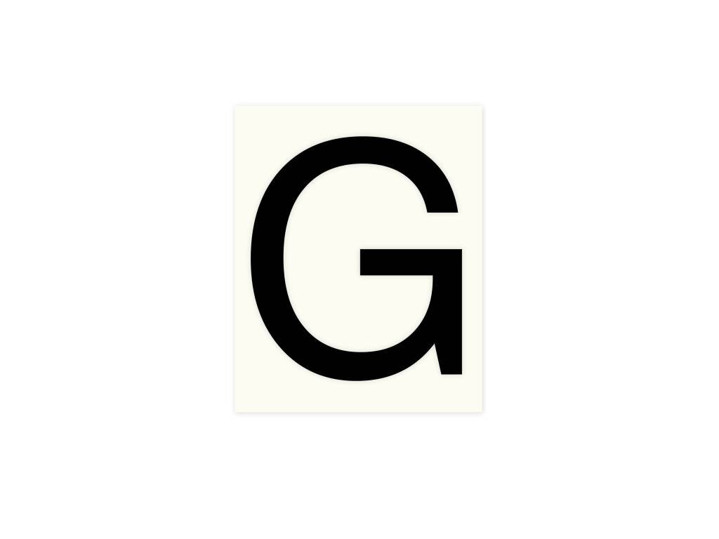 Pickup letter g zwart          80mm