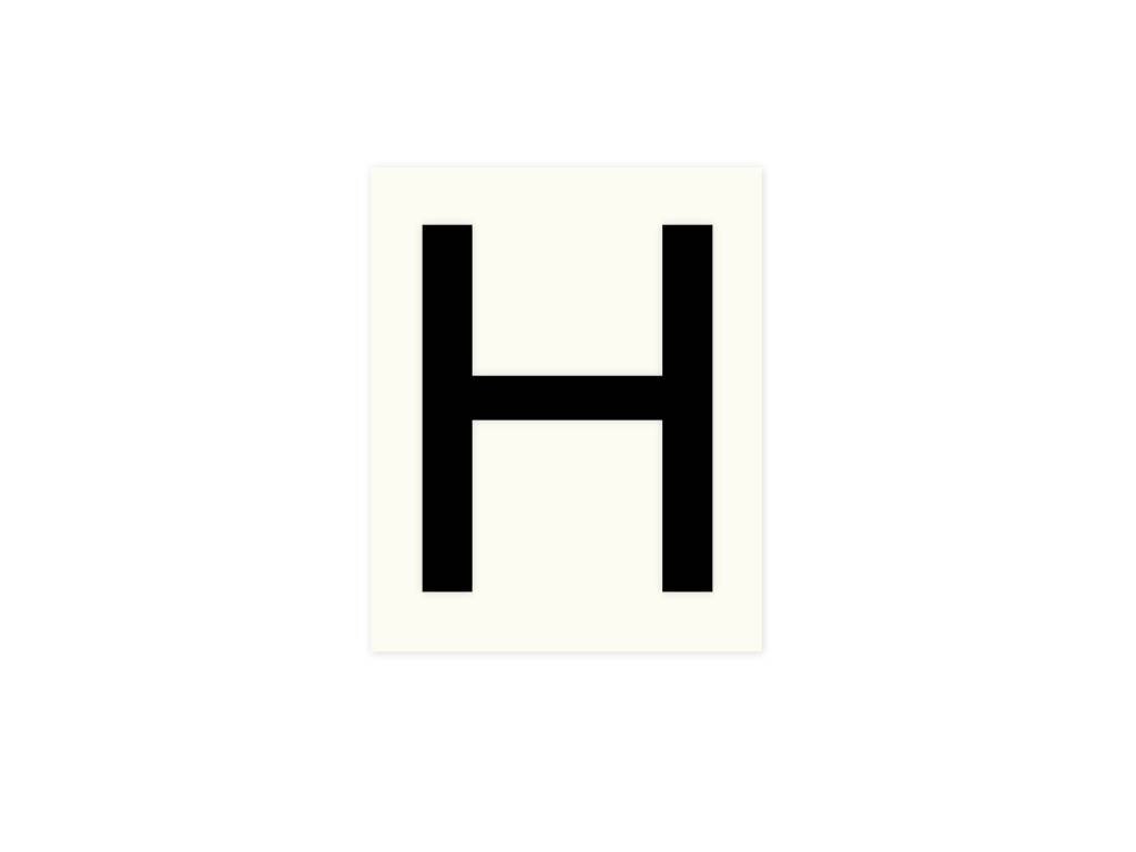 Pickup letter h zwart          80mm