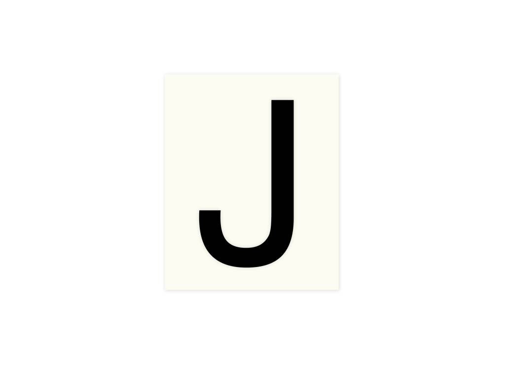 Pickup letter j zwart          80mm