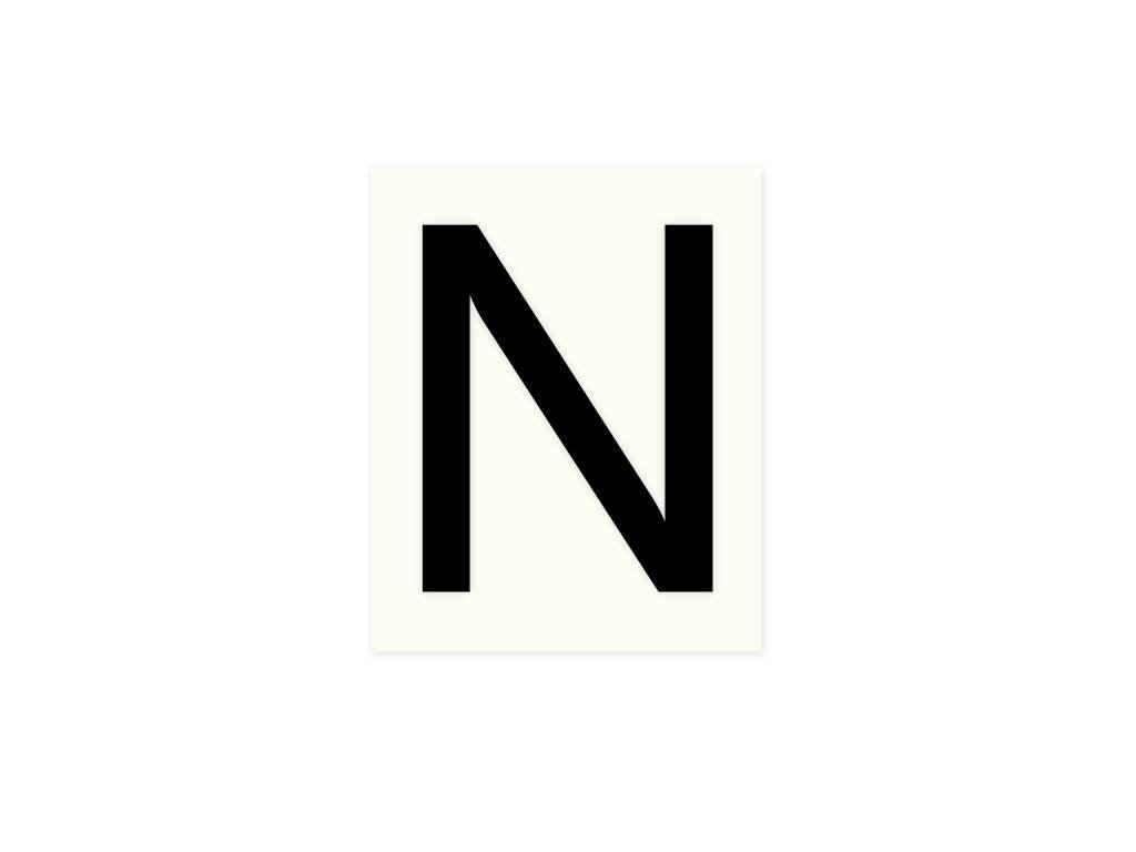 Pickup letter n zwart          80mm