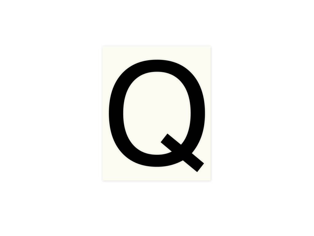 Pickup letter q zwart          80mm