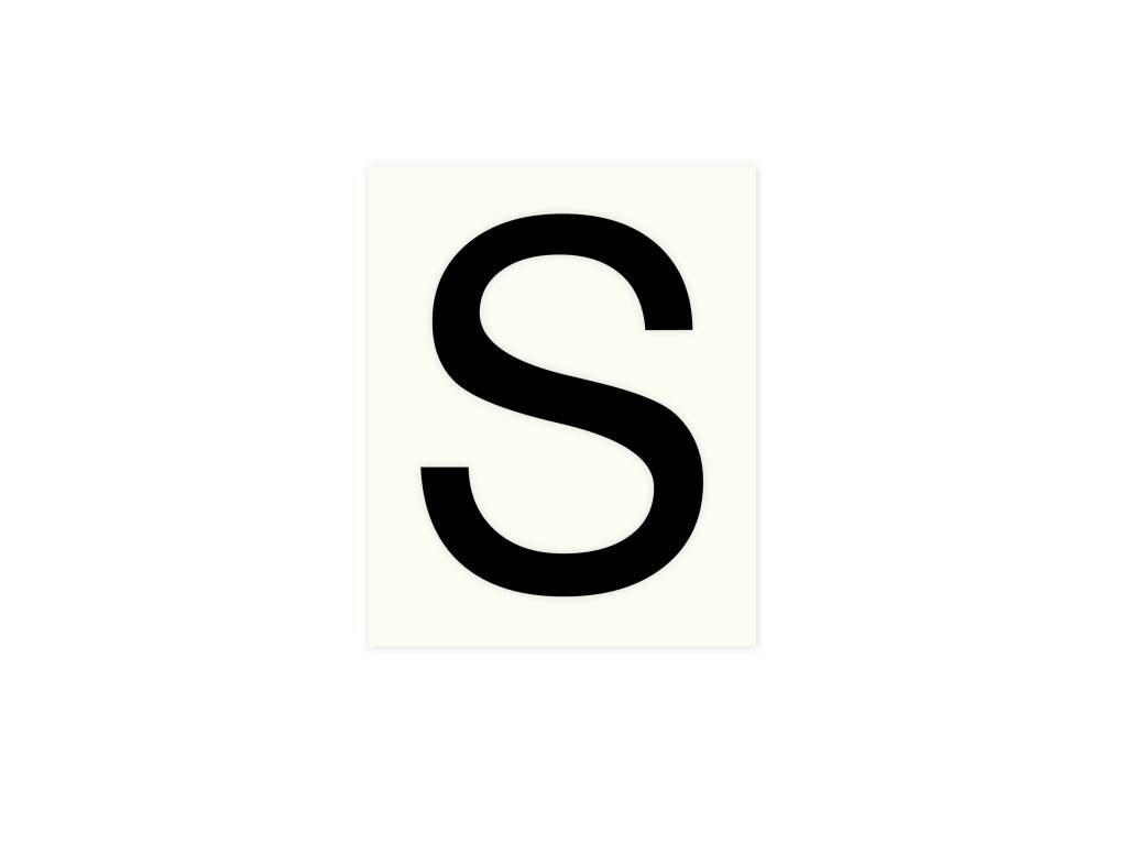 Pickup letter s zwart          80mm