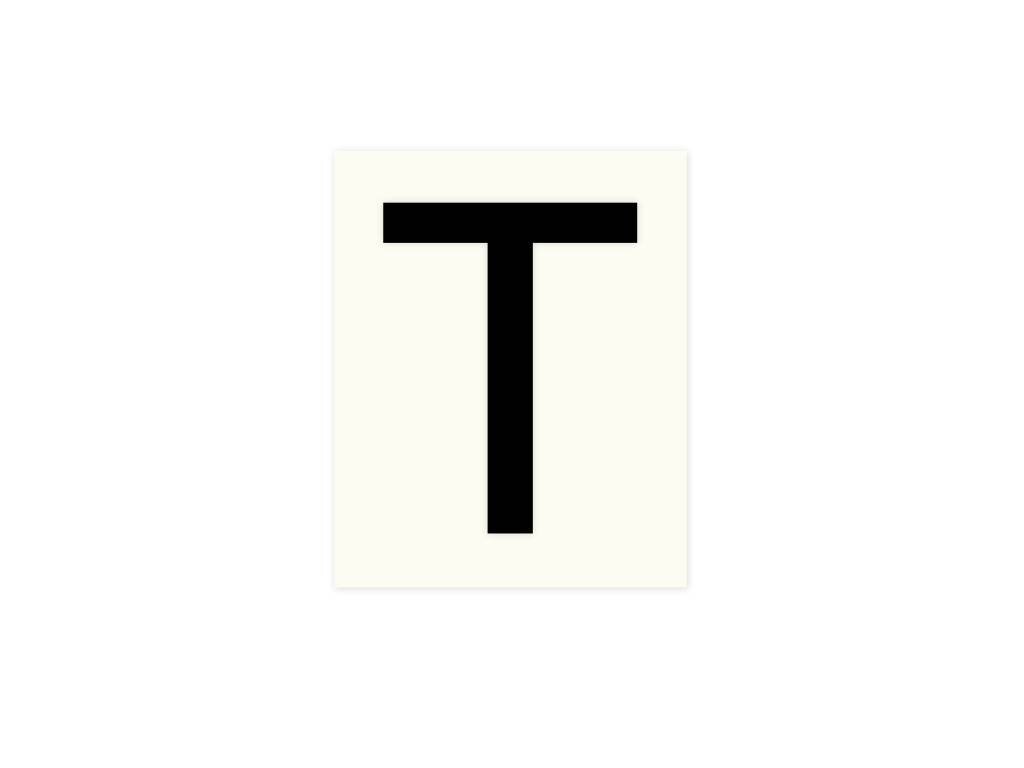Pickup letter t zwart          80mm