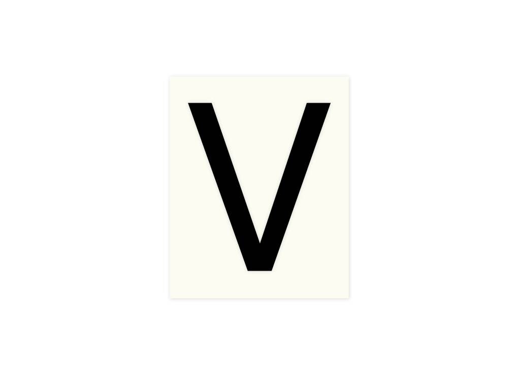 Pickup letter v zwart          80mm