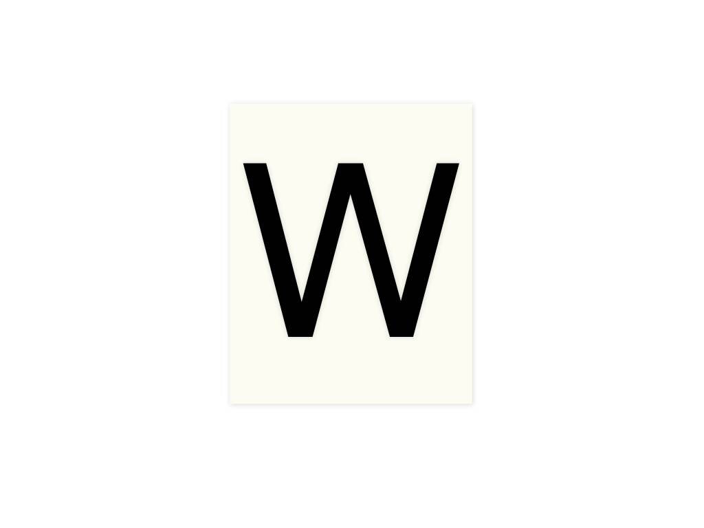 Pickup letter w zwart          80mm