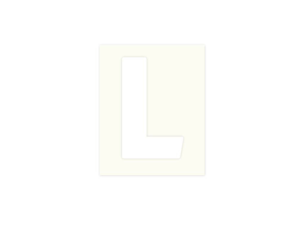 Pickup letter l wit            80mm