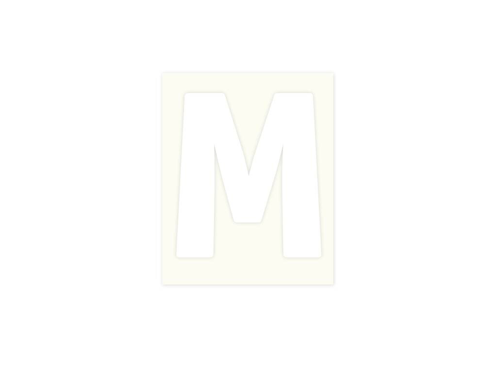 Pickup letter m wit            80mm