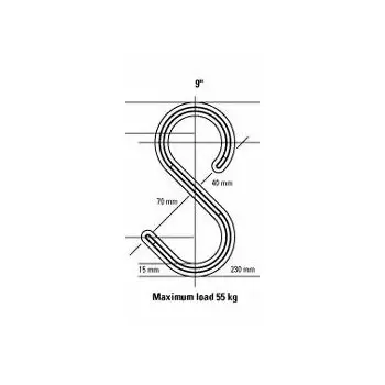 Wm S-haak kunststof geel 55kg 9"