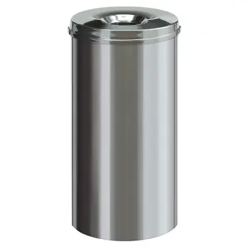 Vlamdovende papierbak RVS, zwart 50 ltr