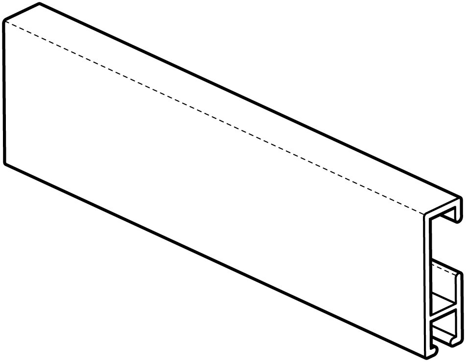 Schilderij cliprail wit 200cm