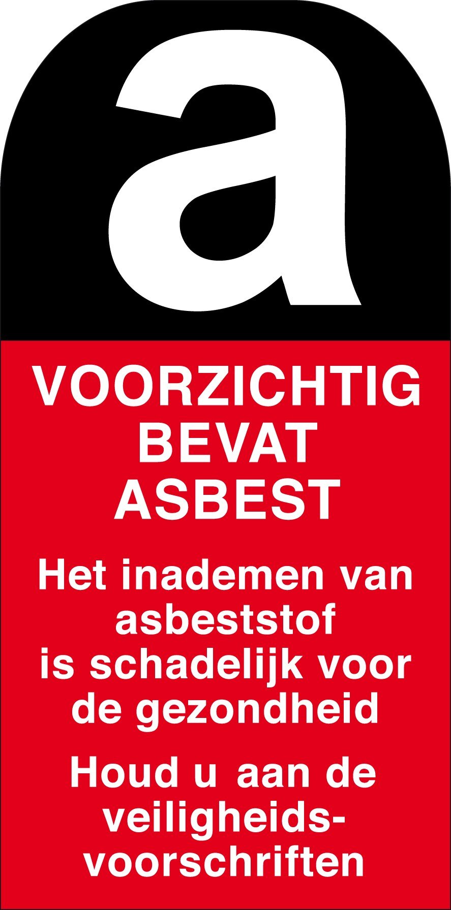 Sticker "A" asbest ned.    25x55mm