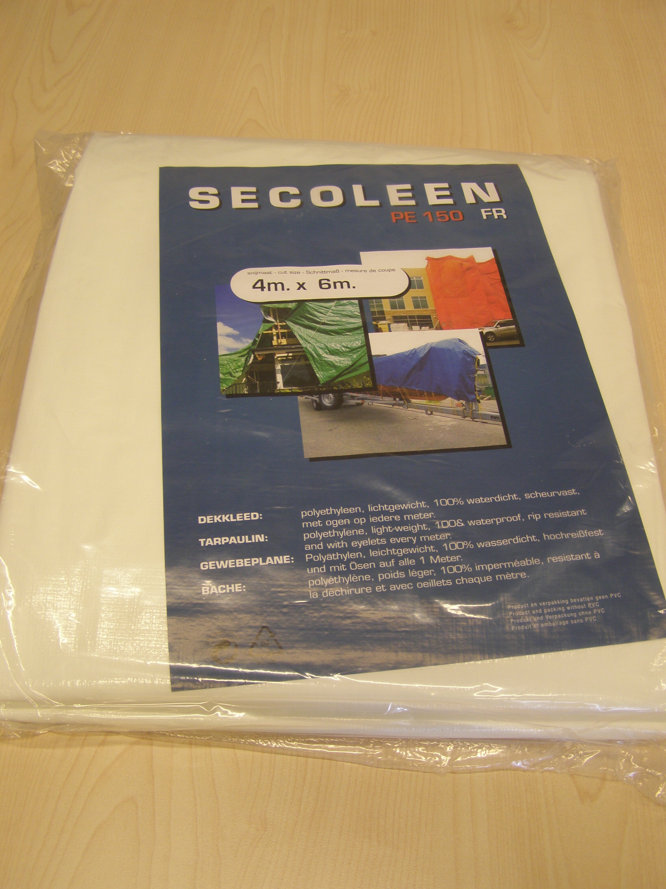 Dekkleed vlamvertragend wit 6x8mtr