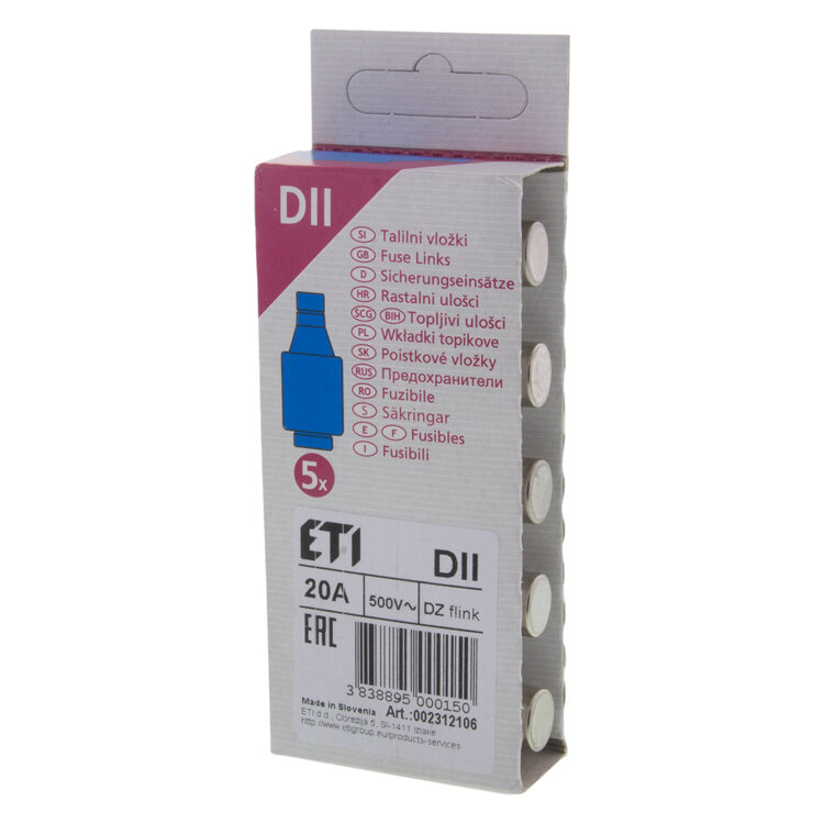 Zekering 20a snel blauw         (5)
