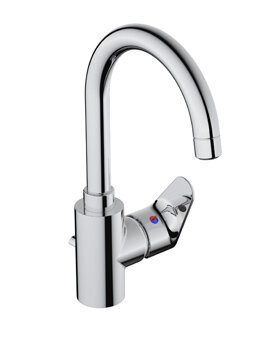 Wastafelmengkraan chroom hoog model