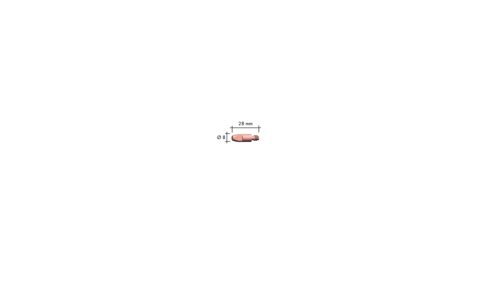 Binzel contacttip e-cu  M6x28 1.0mm