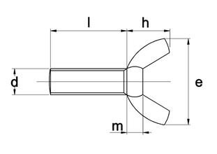 Vleugelbout verzinkt          m6x20