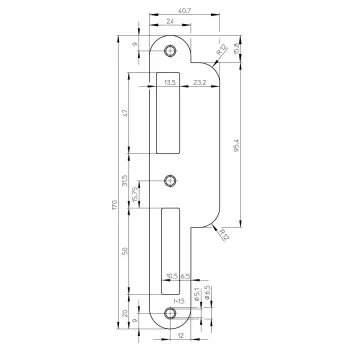 Wilka sluitplaat rvs v.5495 ls/rs