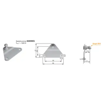 Stabilus bevestigingsbeugel  8265wq